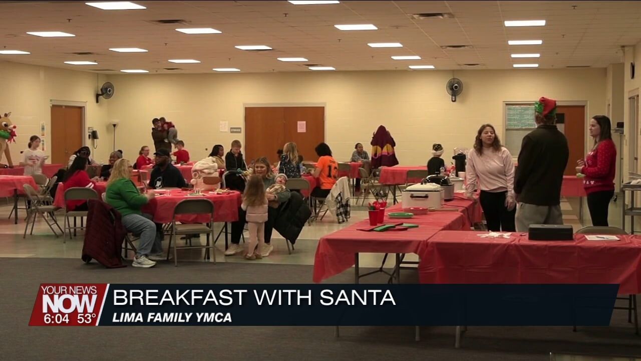 Children dash to the Lima Family YMCA for Breakfast with Santa